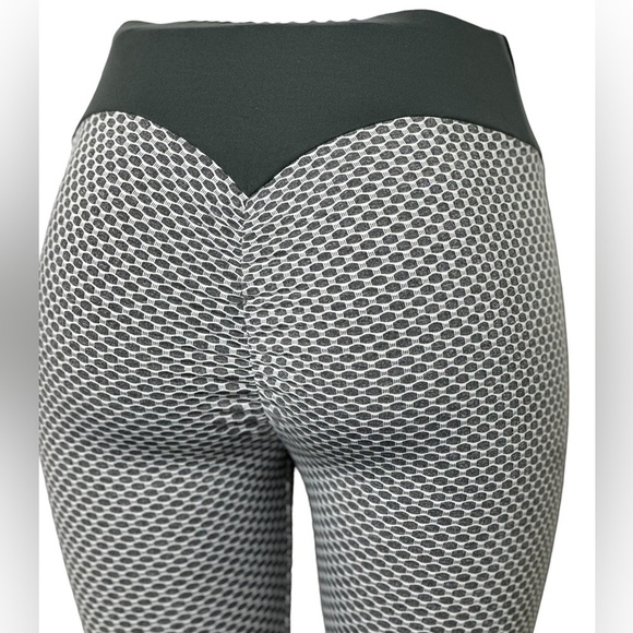 Grey High Waisted Spandex Yoga Leggings - Picture 14 of 16